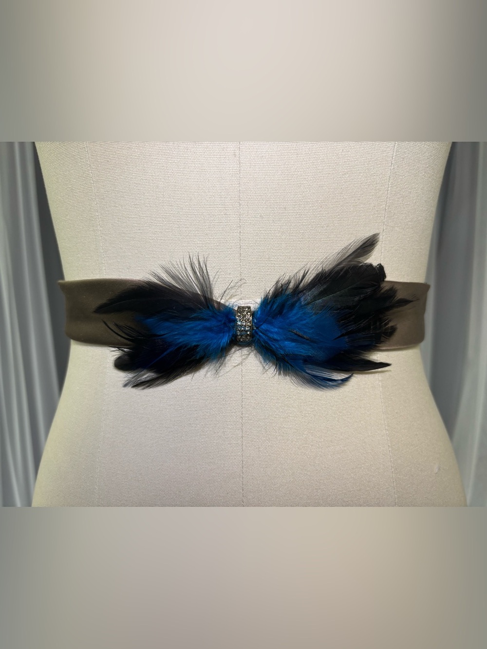 J. Crew Feather Bow Belt Accents in Black & Blue - Picture 5 of 9